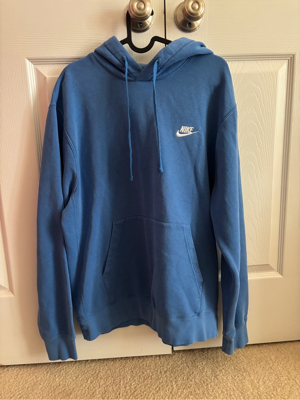 Nike Blue Pullover Hoodie with White Swoosh